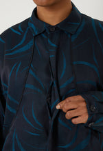 Carica l'immagine nel visualizzatore di Gallery, Giacca Mebuki Satin Dark Navy - Blue Blue Japan