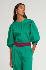 Carica l'immagine nel visualizzatore di Gallery, Blusa Karo Green - Antik Batik