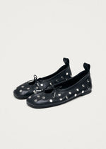 Carica l'immagine nel visualizzatore di Gallery, Rosalind All Studs Black Leather Ballet Flats - Alohas