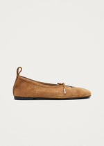 Carica l'immagine nel visualizzatore di Gallery, Rosalind Suede Tan Leather Ballet Flats - Alohas