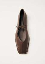 Carica l'immagine nel visualizzatore di Gallery, Sway Chestnut Brown Leather Ballet Flats - Alohas