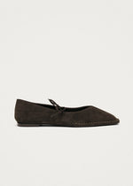 Carica l'immagine nel visualizzatore di Gallery, Sway Suede Coffee Brown Leather Ballet Flats - Alohas