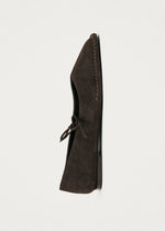 Carica l'immagine nel visualizzatore di Gallery, Sway Suede Coffee Brown Leather Ballet Flats - Alohas