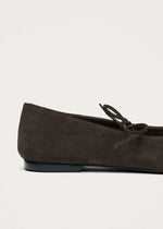 Carica l'immagine nel visualizzatore di Gallery, Sway Suede Coffee Brown Leather Ballet Flats - Alohas