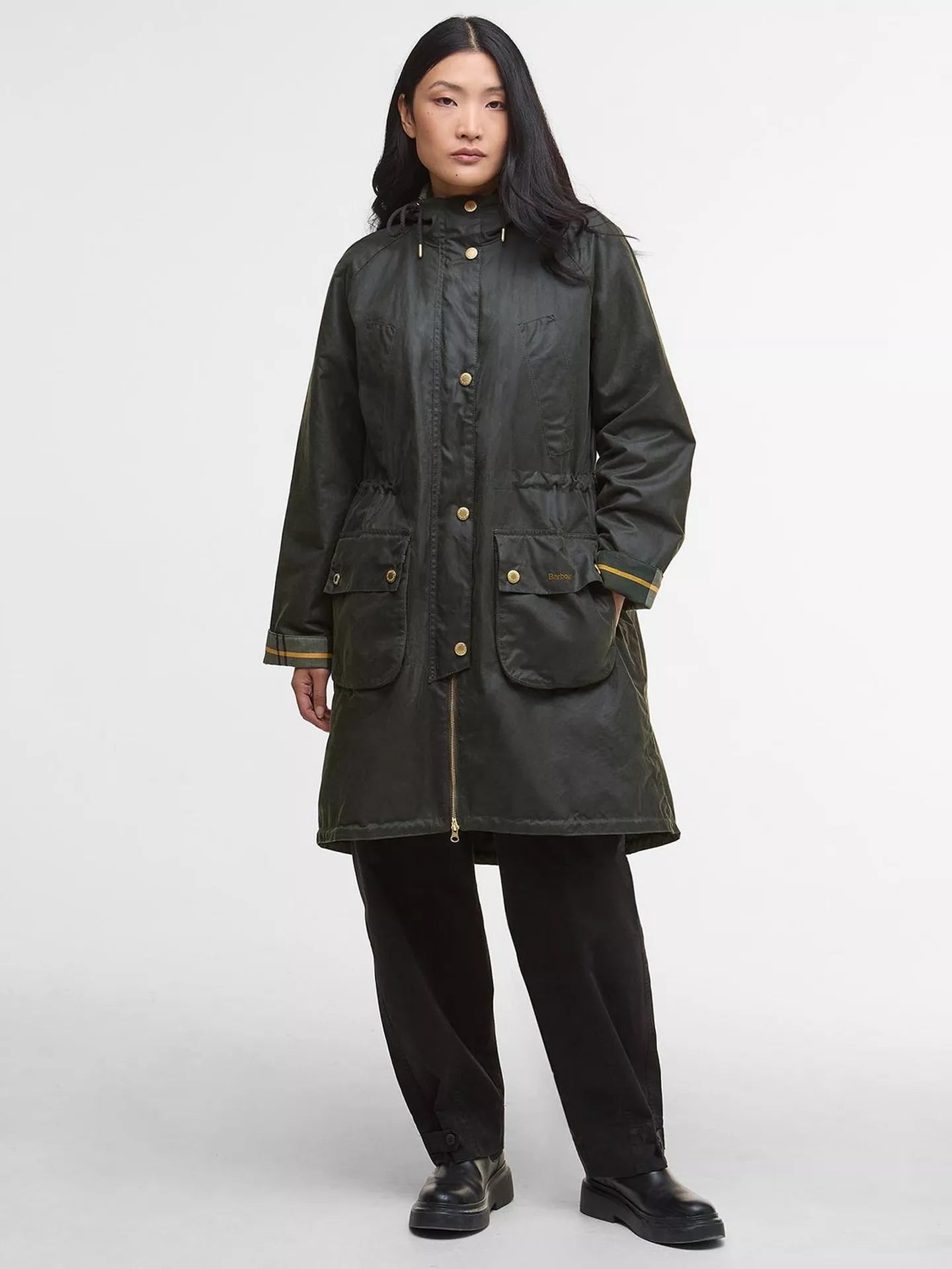 Marcy Wax Parka Fern/Ancient Tartan - Barbour