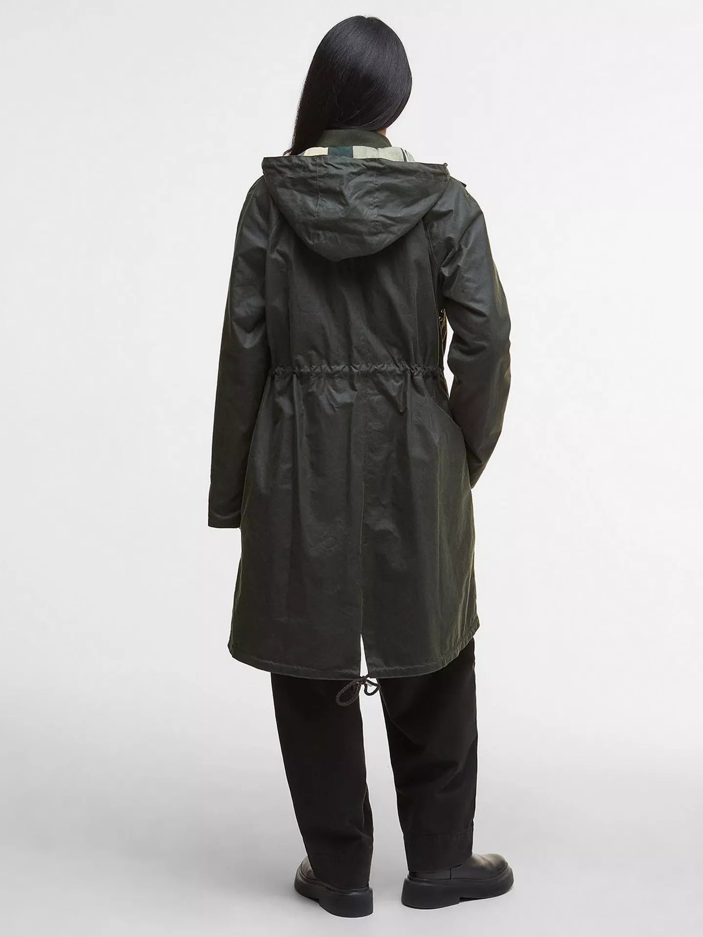Marcy Wax Parka Fern/Ancient Tartan - Barbour