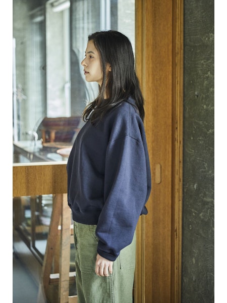 Relax Fit Densely Knit Sweatshirt Dark Navy - Orslow