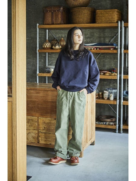 Relax Fit Densely Knit Sweatshirt Dark Navy - Orslow