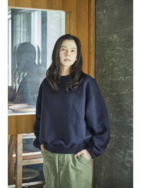 Relax Fit Densely Knit Sweatshirt Dark Navy - Orslow