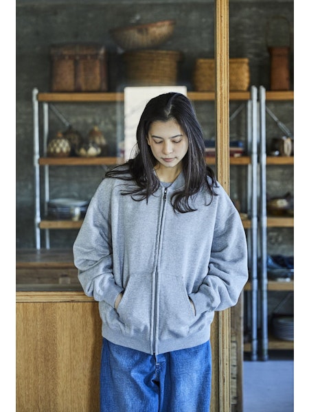 Front Zip Densely Knit Sweatshirt Heather Gray - Orslow