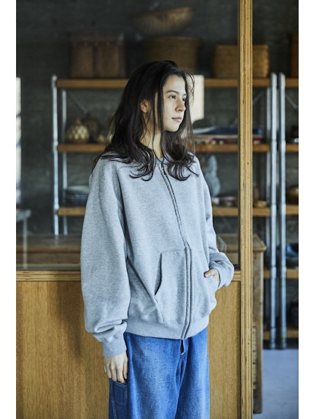 Front Zip Densely Knit Sweatshirt Heather Gray - Orslow