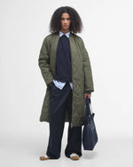 Carica l&#39;immagine nel visualizzatore di Gallery, Rhea Quilted Jacket Deep Olive Ancient Tartan - Barbour
