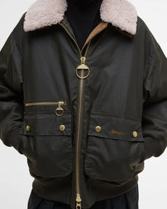 Maxine Waxed Bomber Jacket Archive Olive - Barbour