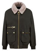 Carica l&#39;immagine nel visualizzatore di Gallery, Maxine Waxed Bomber Jacket Archive Olive - Barbour
