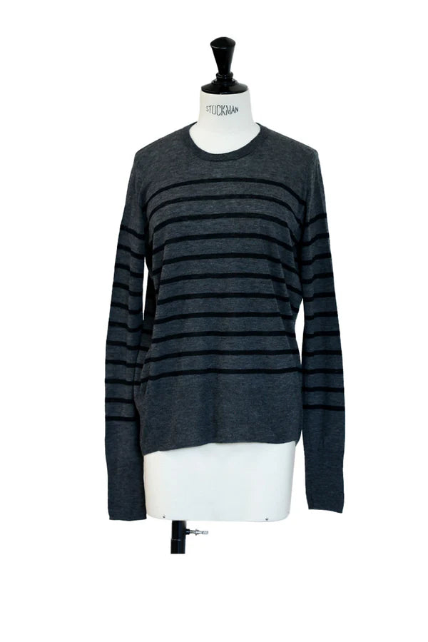 Maglia Girocollo Righe Dark Grey Black - C.T.plage