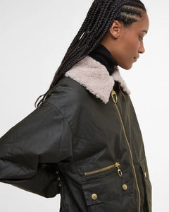 Maxine Waxed Bomber Jacket Archive Olive - Barbour