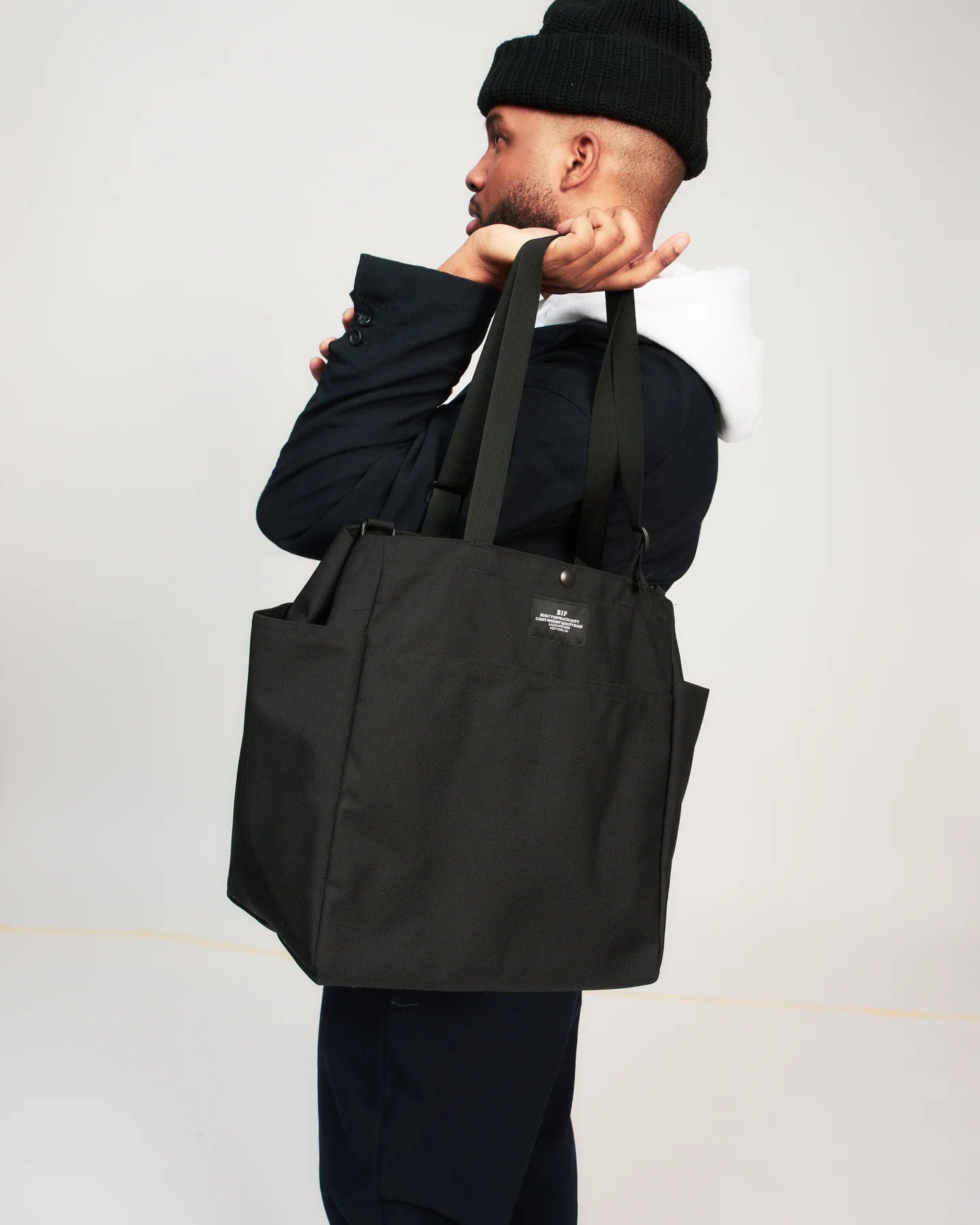 Carry All Beach Bag Big Black - BAGSINPROGRESS