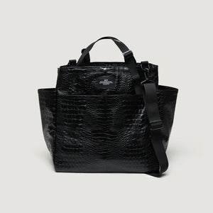 Carry All Beach Bag Big Black Croco - BAGSINPROGRESS