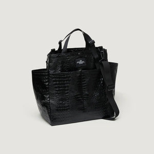 Carry All Beach Bag Big Black Croco - BAGSINPROGRESS