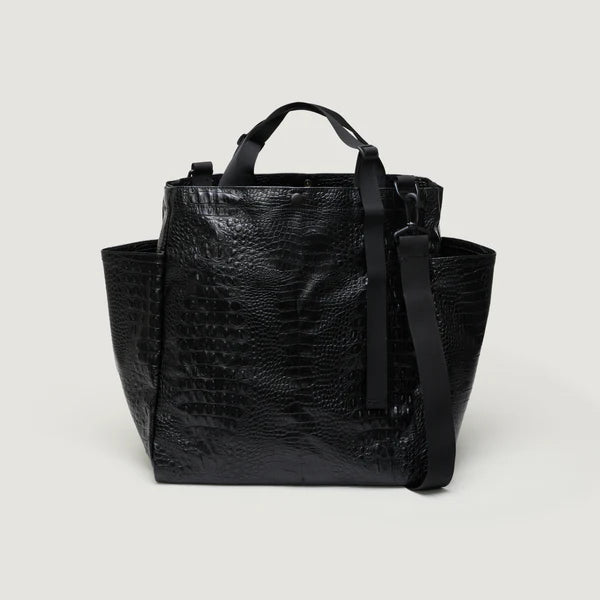 Carry All Beach Bag Big Black Croco - BAGSINPROGRESS