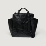Carica l&#39;immagine nel visualizzatore di Gallery, Carry All Beach Bag Big Black Croco - BAGSINPROGRESS
