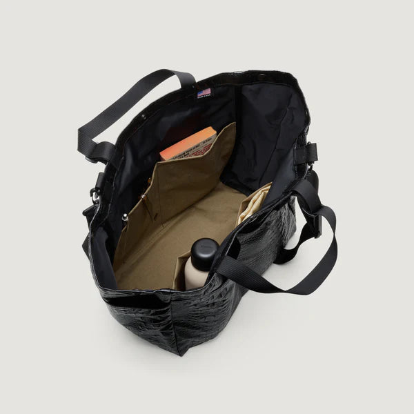 Carry All Beach Bag Big Black Croco - BAGSINPROGRESS
