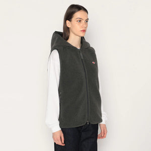 Insulation Light Boa Hooded Vest Beige - Danton