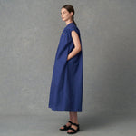 Carica l&#39;immagine nel visualizzatore di Gallery, Women&#39;s Cotton Linen Slub Sleevless Long Dress - Danton
