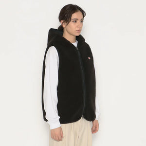 Insulation Light Boa Hooded Vest Black - Danton