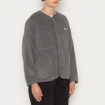 Carica l'immagine nel visualizzatore di Gallery, Women's Fleece Collarless Jacket Dk.Grey - Danton
