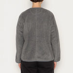 Carica l'immagine nel visualizzatore di Gallery, Women's Fleece Collarless Jacket Dk.Grey - Danton
