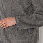 Carica l'immagine nel visualizzatore di Gallery, Women's Fleece Collarless Jacket Dk.Grey - Danton
