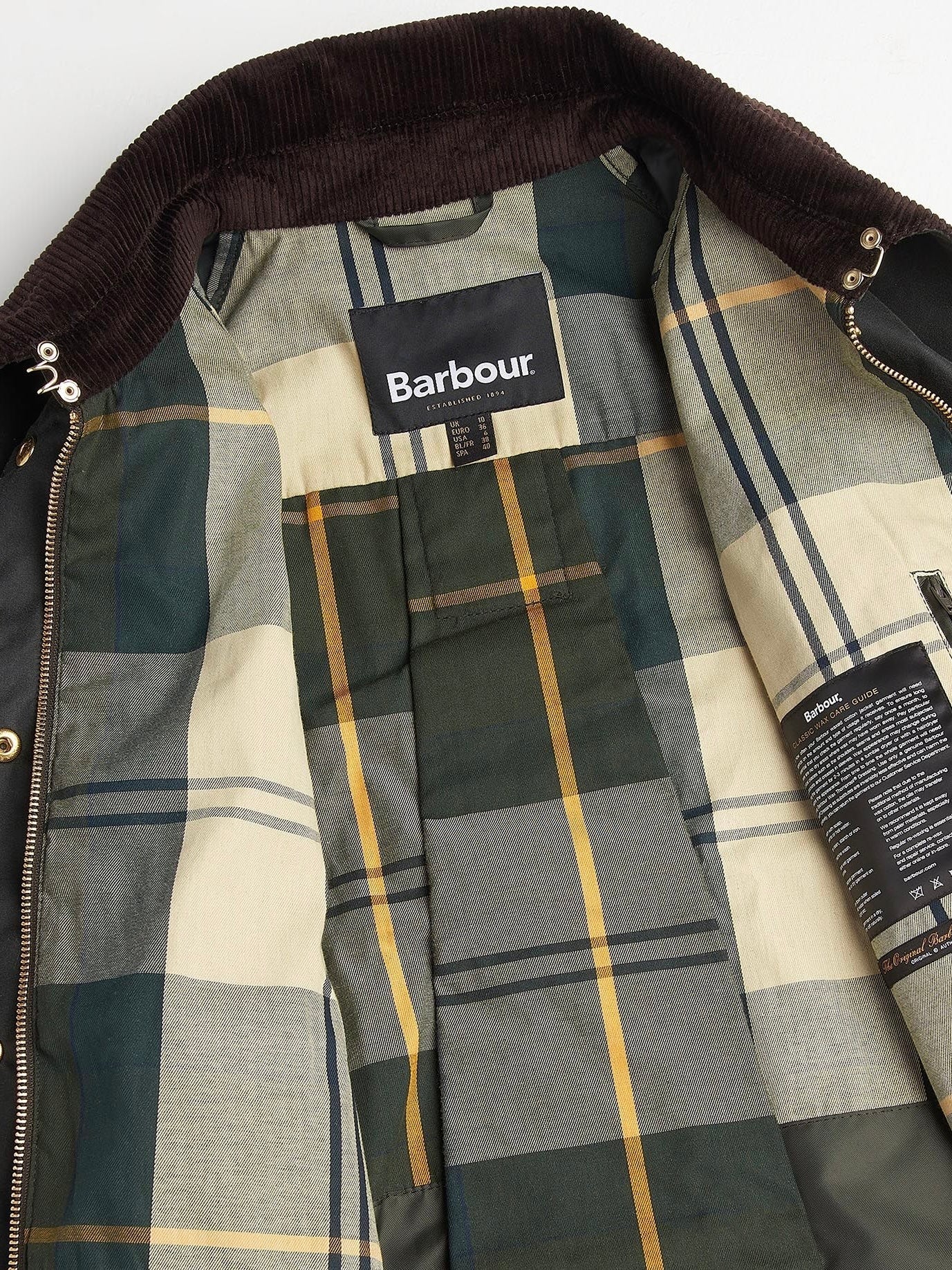 Catton Wax Jacket Sage - Barbour