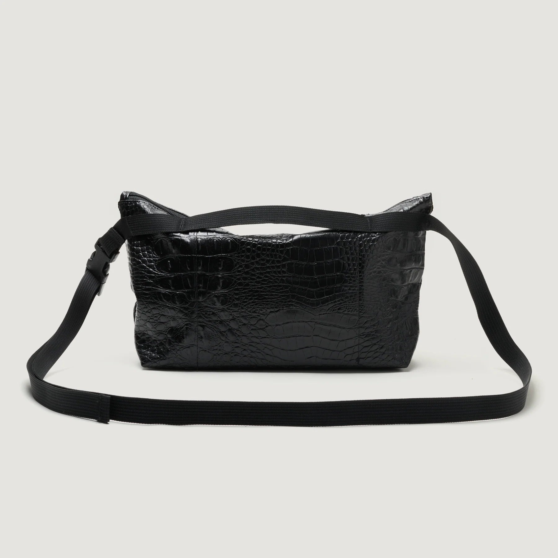 Borsa Fannypack Crossbody Black Croco - BAGSINPROGRESS