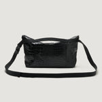 Carica l&#39;immagine nel visualizzatore di Gallery, Borsa Fannypack Crossbody Black Croco - BAGSINPROGRESS
