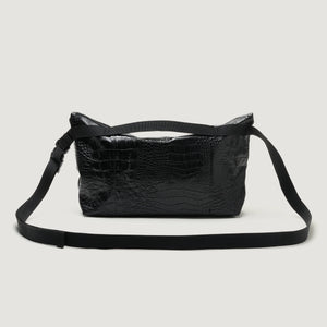 Borsa Fannypack Crossbody Black Croco - BAGSINPROGRESS