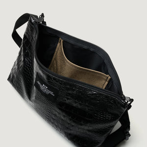 Borsa Fannypack Crossbody Black Croco - BAGSINPROGRESS
