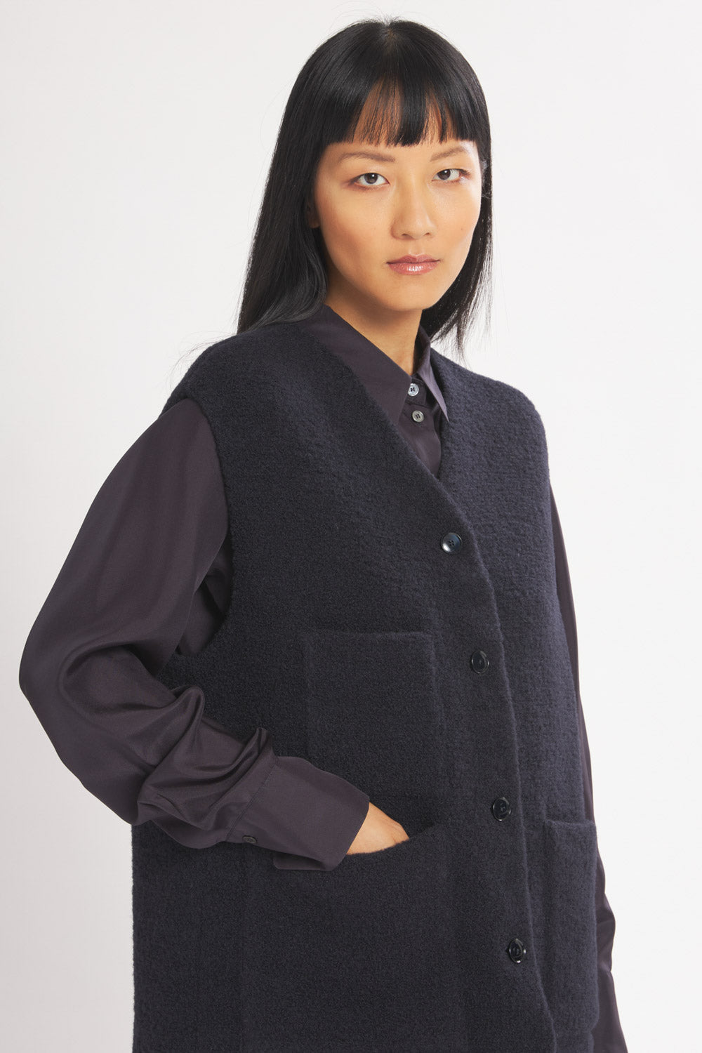 Gilet Teddy Ricciolo Navy - Barena Venezia