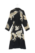 Carica l&#39;immagine nel visualizzatore di Gallery, Kimono Stork Black Crepe Gown - One Hundred Stars
