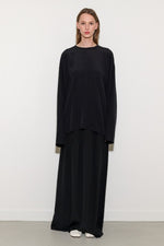 Carica l'immagine nel visualizzatore di Gallery, Tshirt lol mini longsleeve black silk - Monique Van Heist
