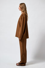 Carica l'immagine nel visualizzatore di Gallery, Pants pj flex brown silk - Monique Van Heist
