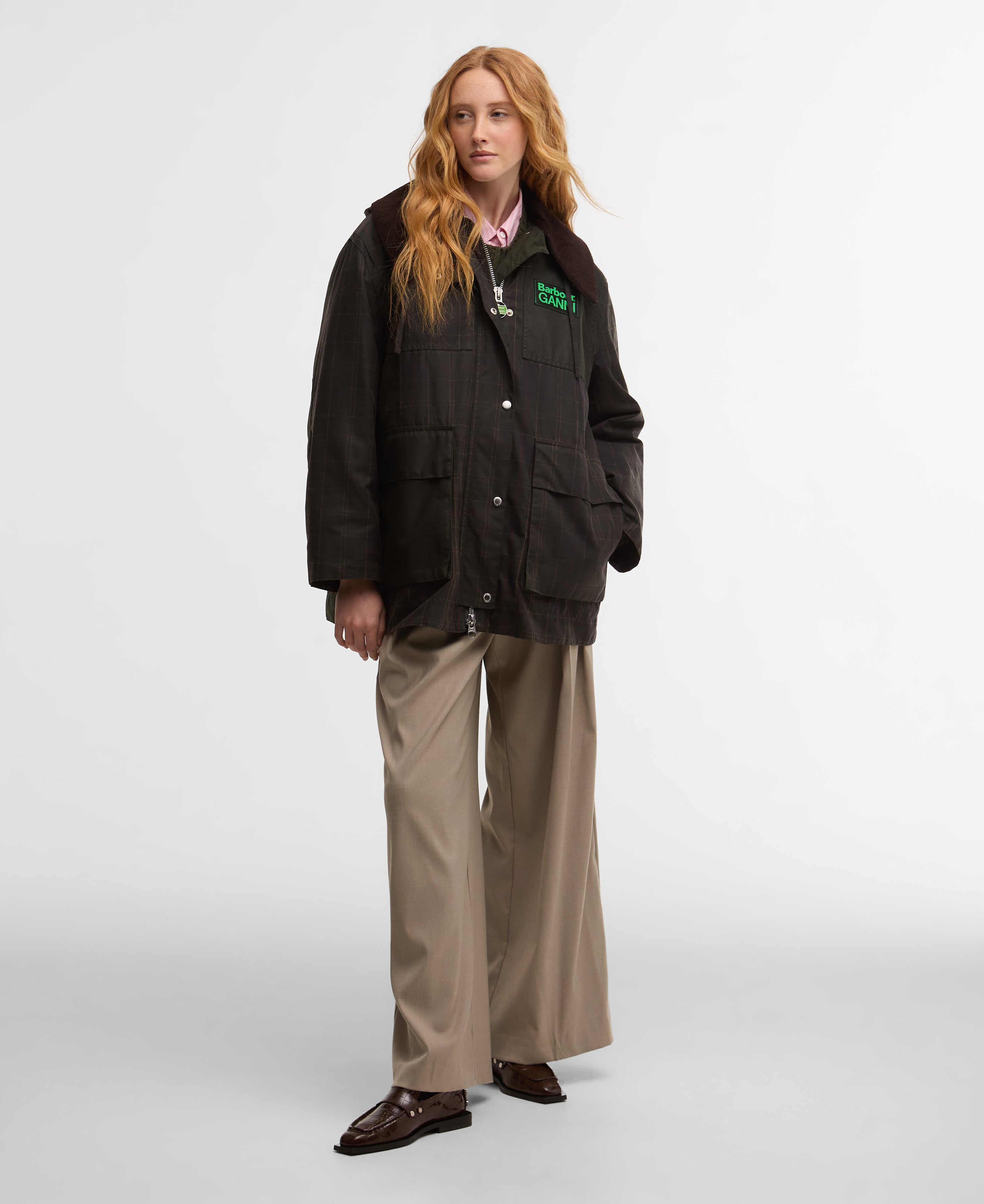 Montgomery cerato con dettagli in tartan - Barbour x GANNI