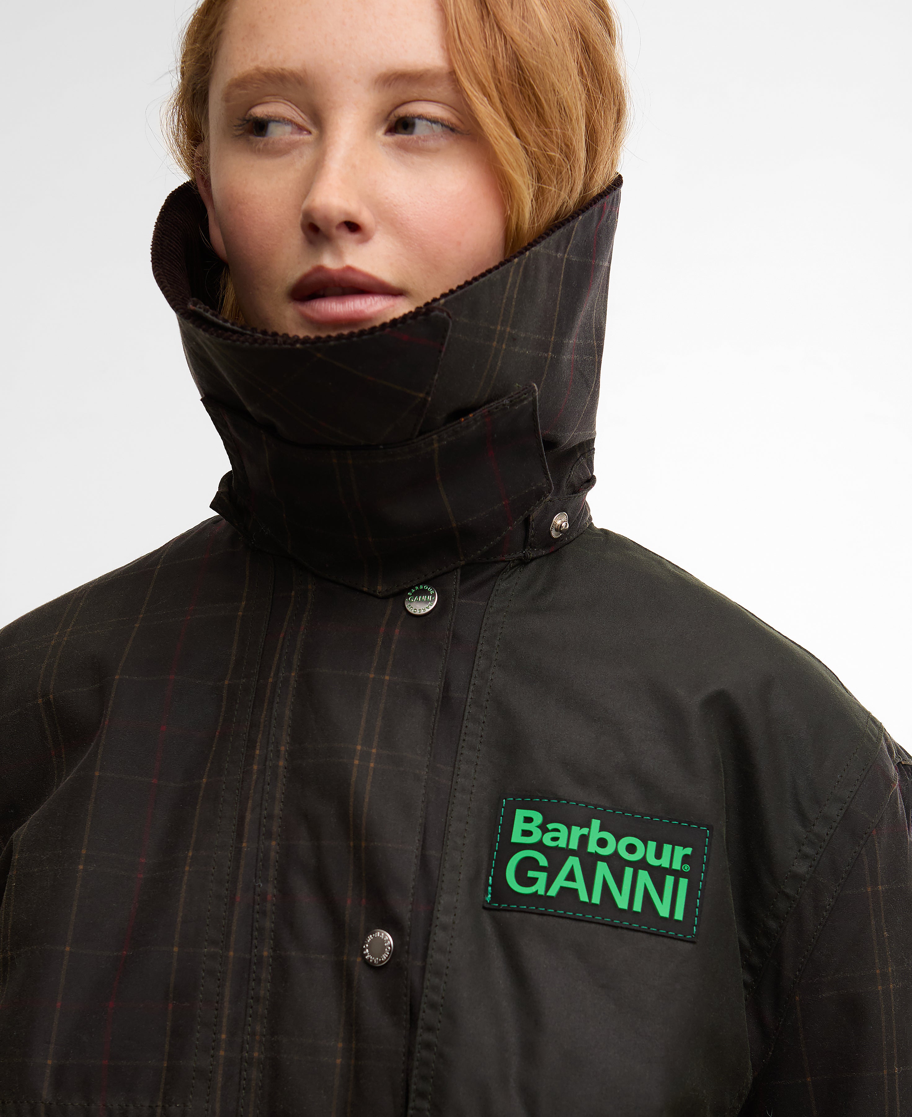 Montgomery cerato con dettagli in tartan - Barbour x GANNI