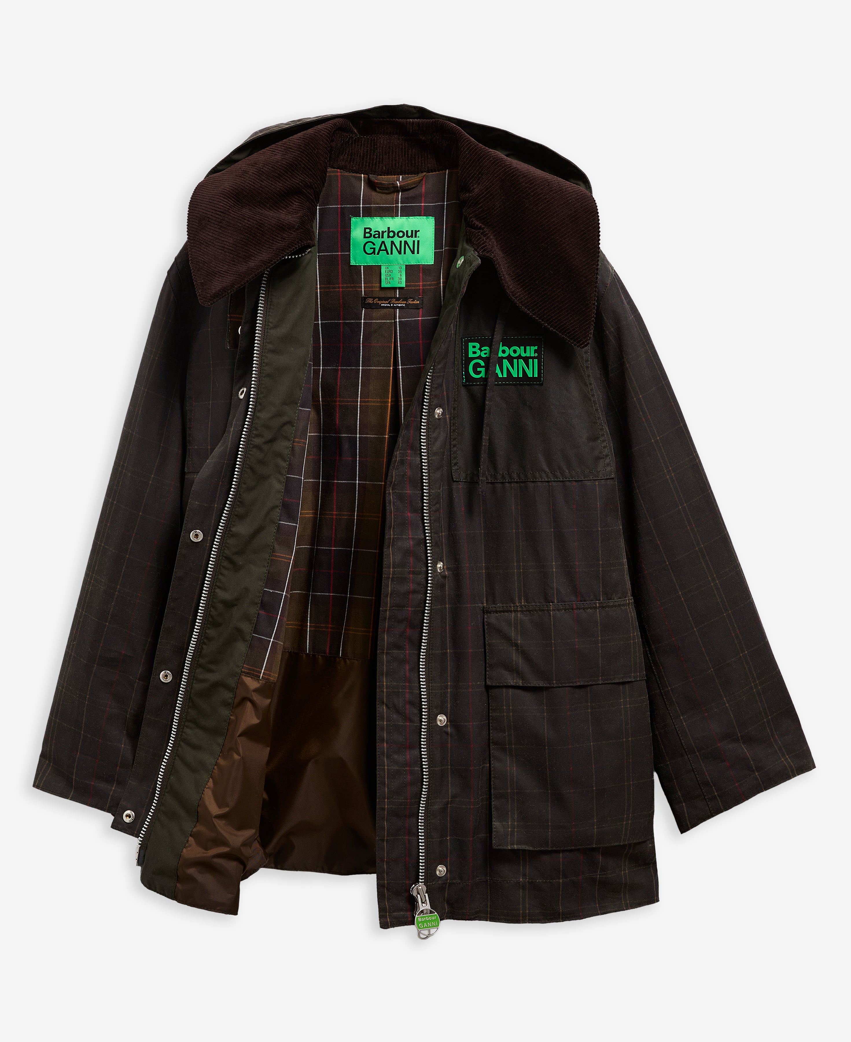Montgomery cerato con dettagli in tartan - Barbour x GANNI