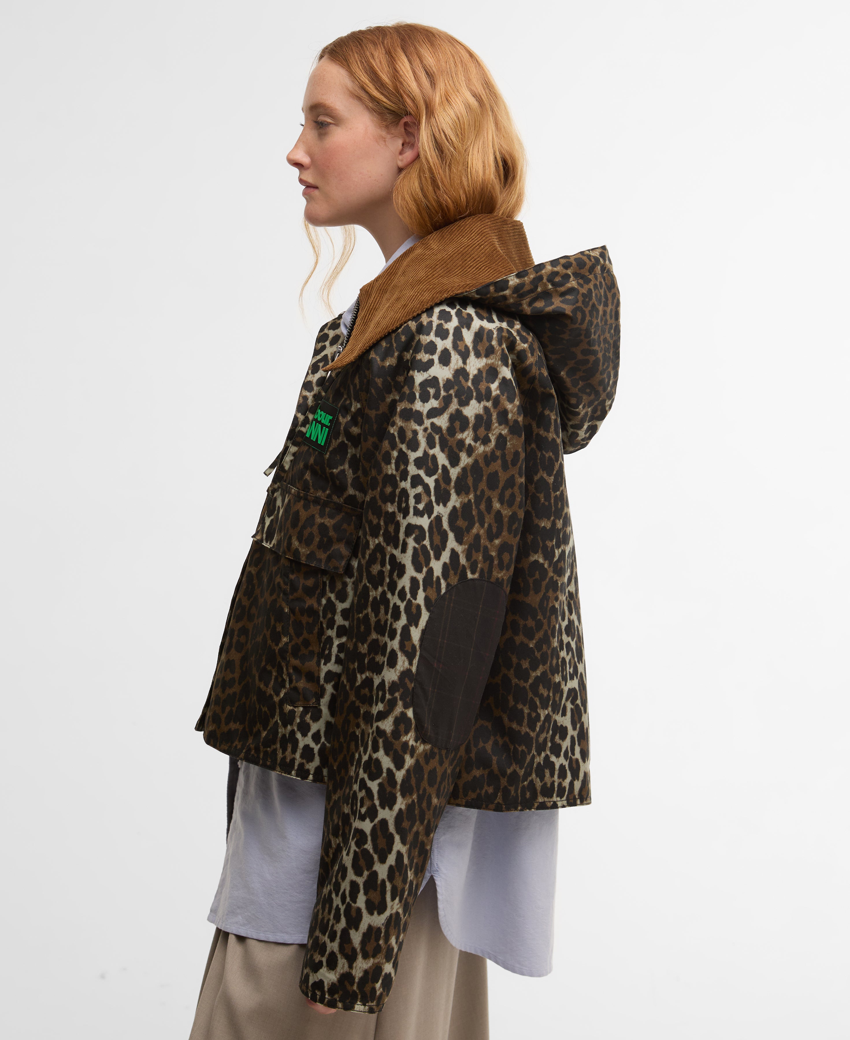 Giacca a vento cerata con stampa leopardata - Barbour x GANNI