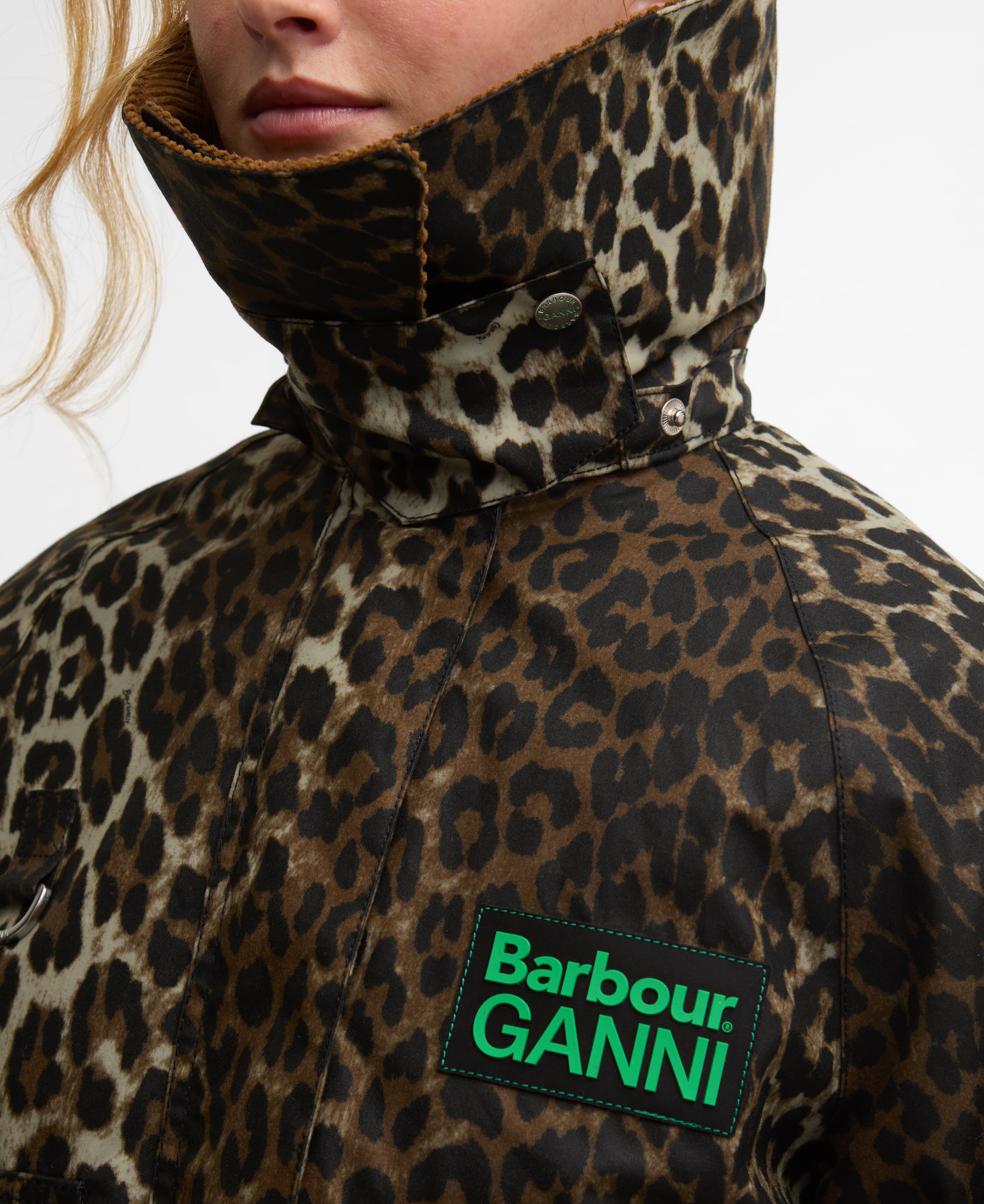 Giacca a vento cerata con stampa leopardata - Barbour x GANNI