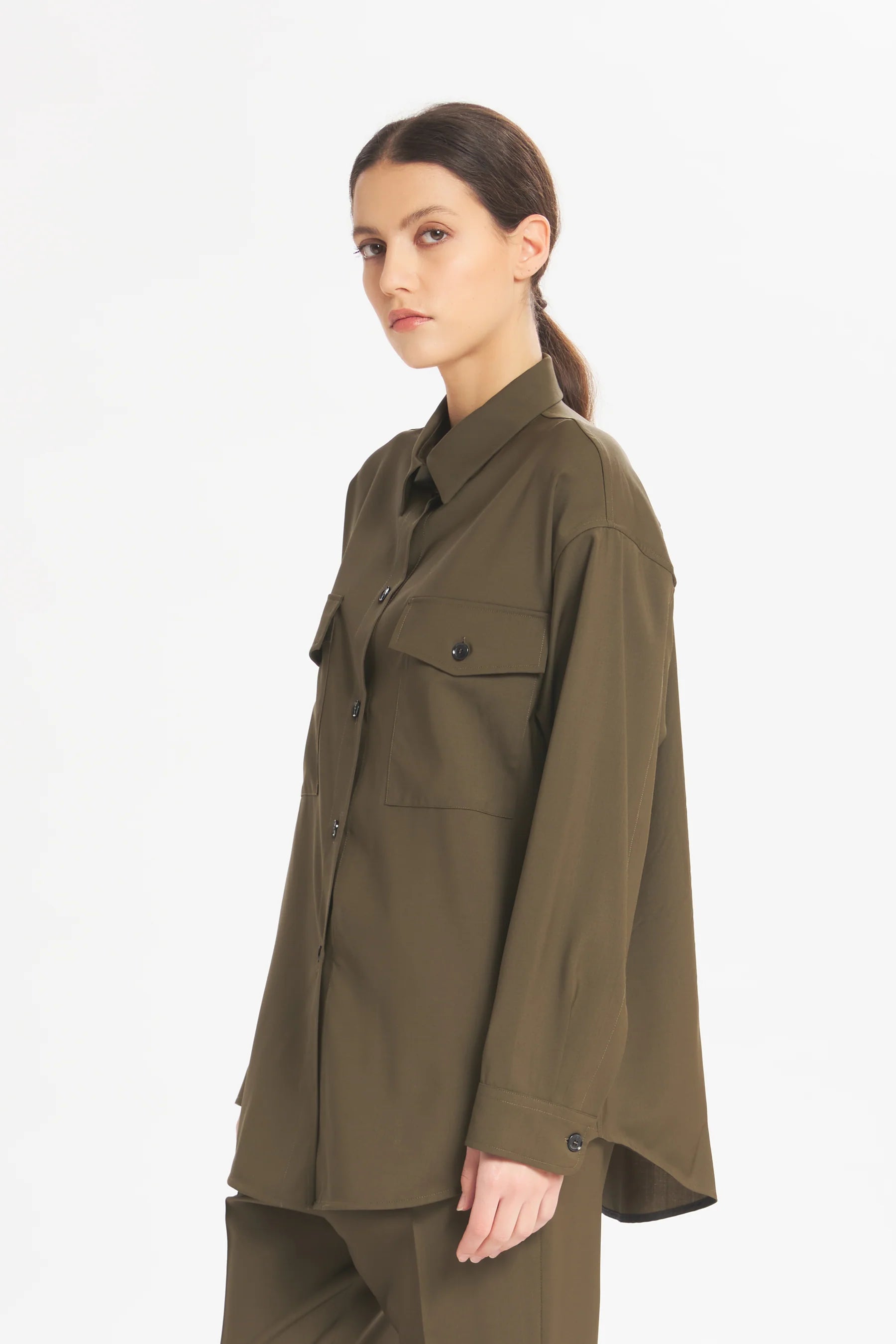 Overshirt Marcella Tropical Oliva - Barena Venezia