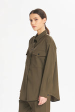 Carica l&#39;immagine nel visualizzatore di Gallery, Overshirt Marcella Tropical Oliva - Barena Venezia
