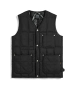 Carica l'immagine nel visualizzatore di Gallery, Work V Neck Button Down Vest Black - TAION
