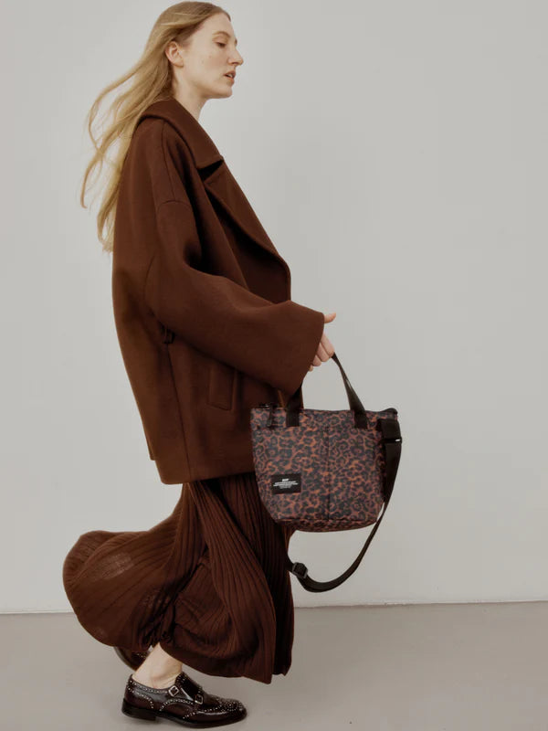 Borsa Zipper Duffle Small Leophard Puffer - BAGSINPROGRESS